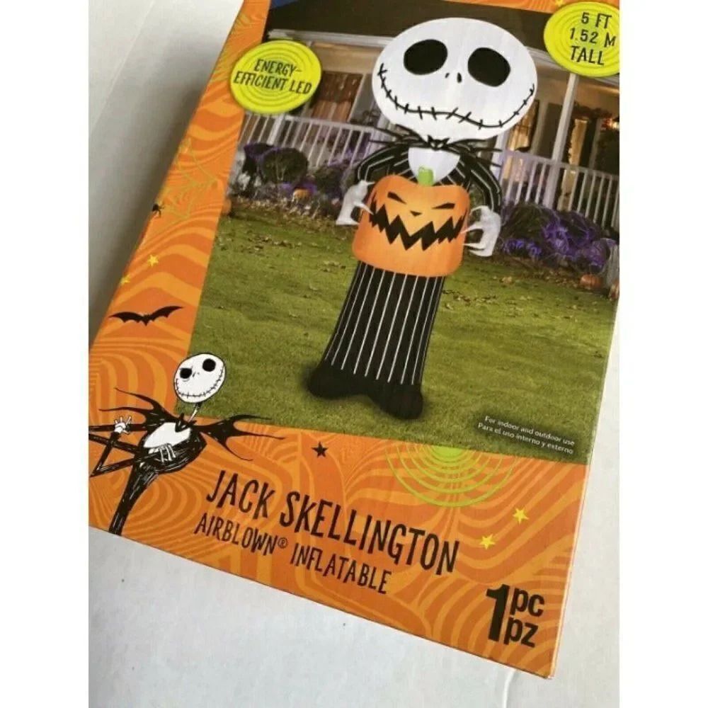 Nightmare Before Christmas Jack Skellington Gemmy Airblown Inflatable‎ 5 Ft NEW